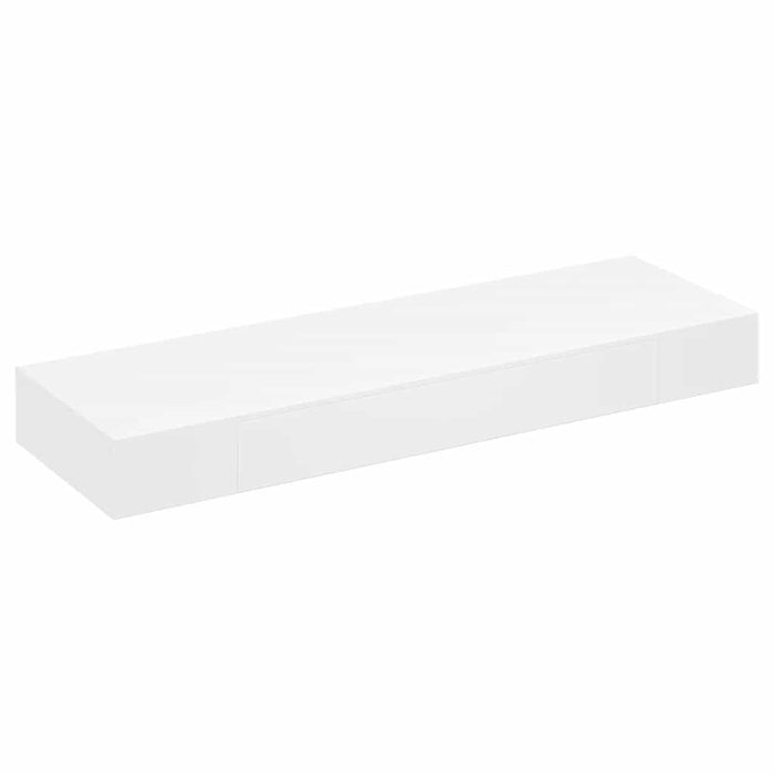 Raft de perete suspendat, 1 sertar, depozitare cărți/DVD, alb, MDF - WALTI WALTI