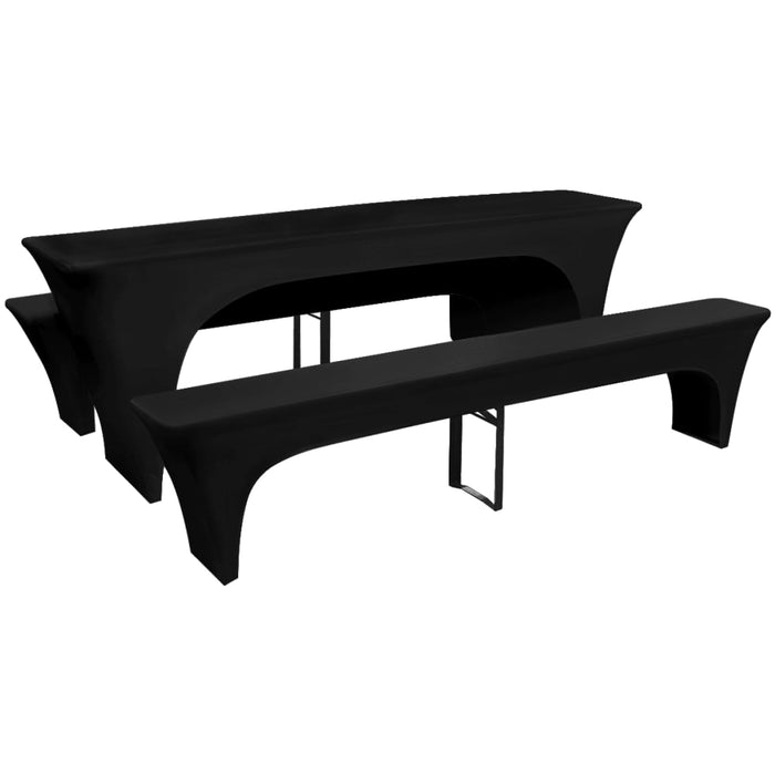 Set huse pentru masa de bere și băncuțe, 220x70x80 cm, negru, 3 buc. - WALTI WALTI