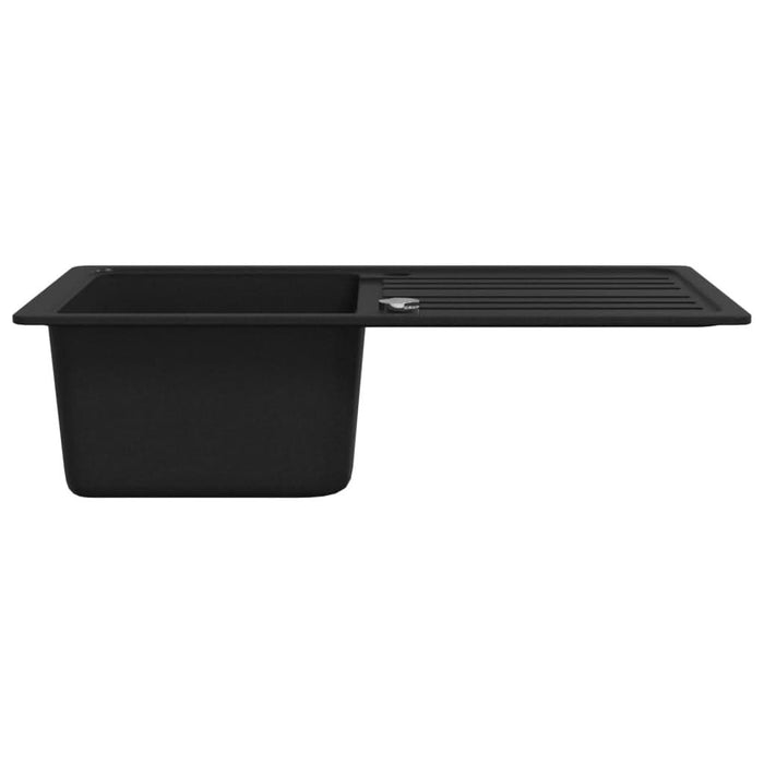Chiuvetă bucătărie granit, bazin unic cu scurgere reversibilă, negru - WALTI WALTI