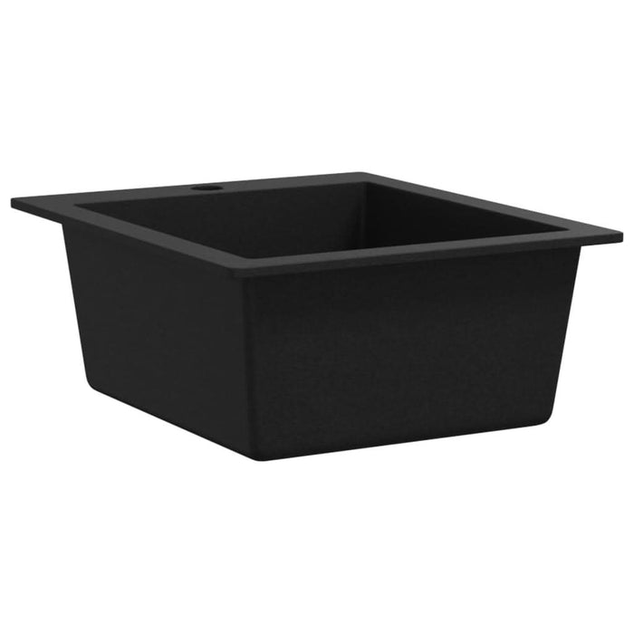 Chiuvetă bucătărie suprapusă, cu un singur bazin, negru, granit - WALTI WALTI