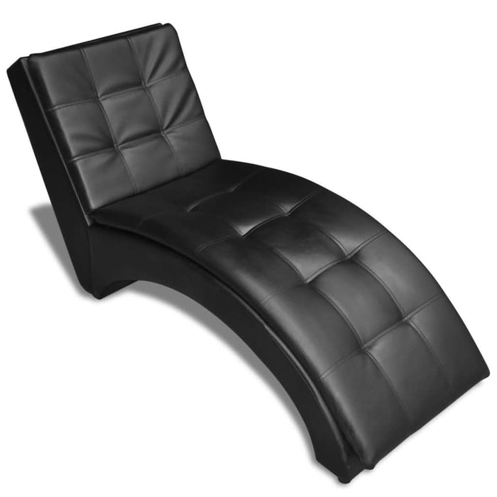 Șezlong cu pernă, negru, piele ecologică - WALTI WALTI