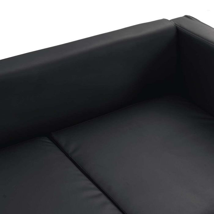 Canapea cu 3 locuri, negru, piele artificială - WALTI WALTI