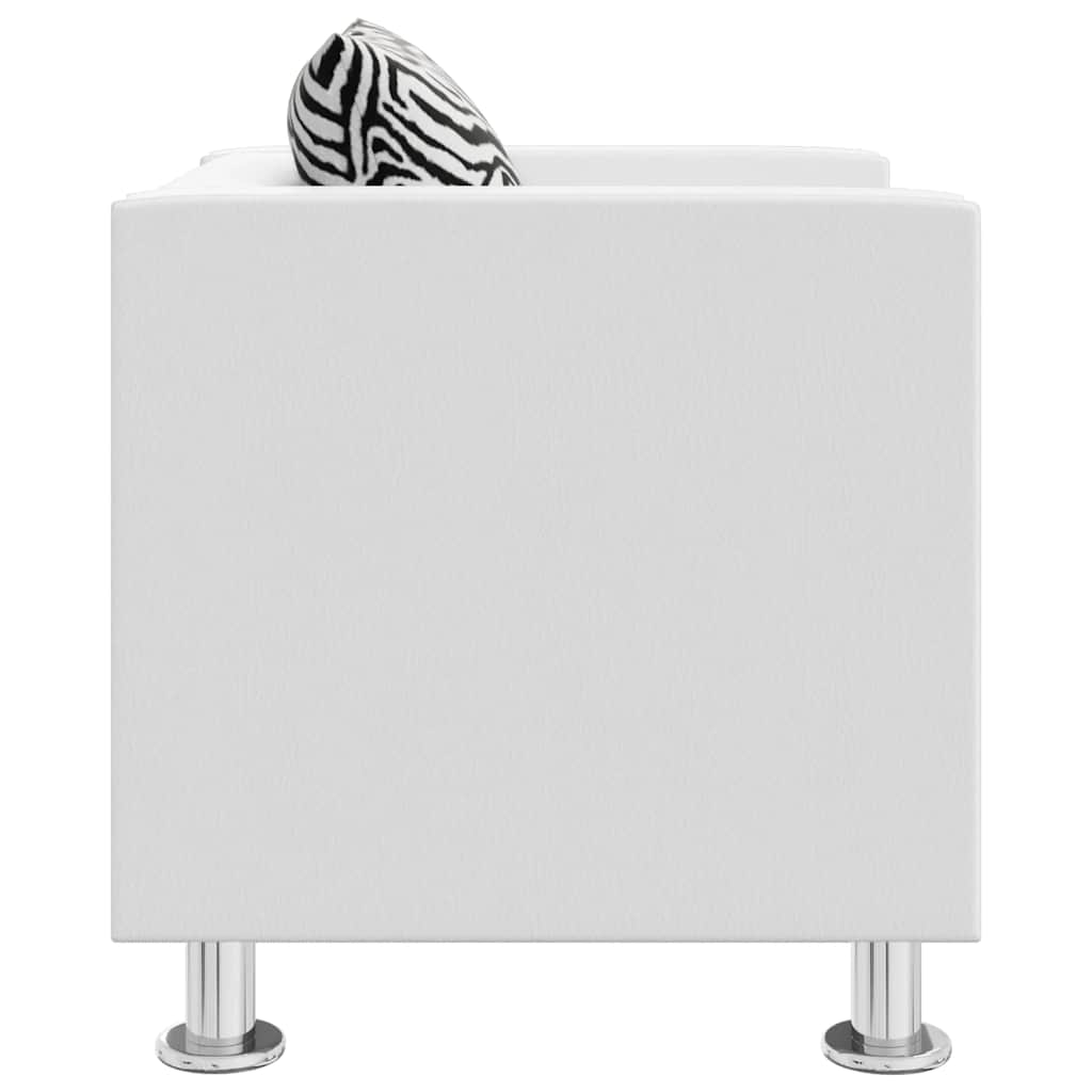 Fotoliu, alb, piele artificială - WALTI