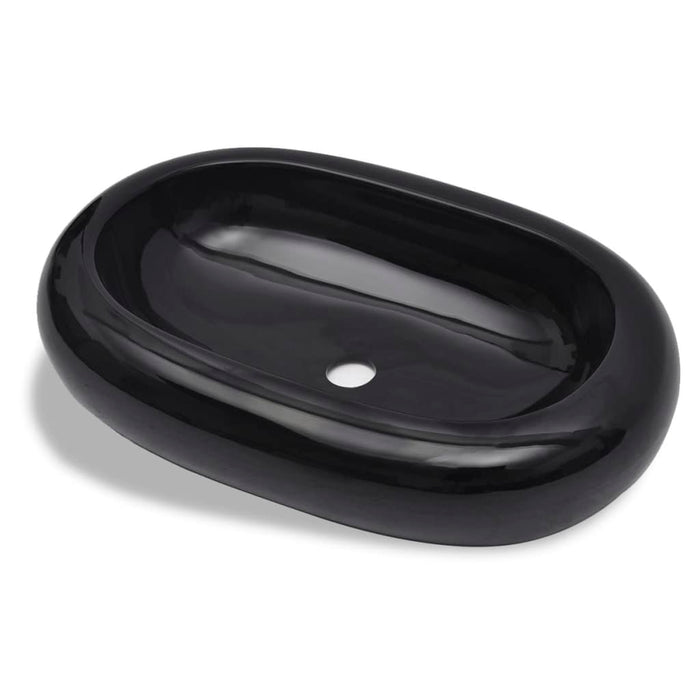 Chiuvetă de baie din ceramică, ovală, negru - WALTI WALTI