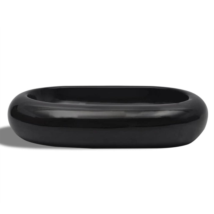 Chiuvetă de baie din ceramică, ovală, negru - WALTI WALTI