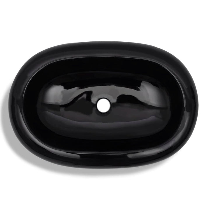 Chiuvetă de baie din ceramică, ovală, negru - WALTI WALTI
