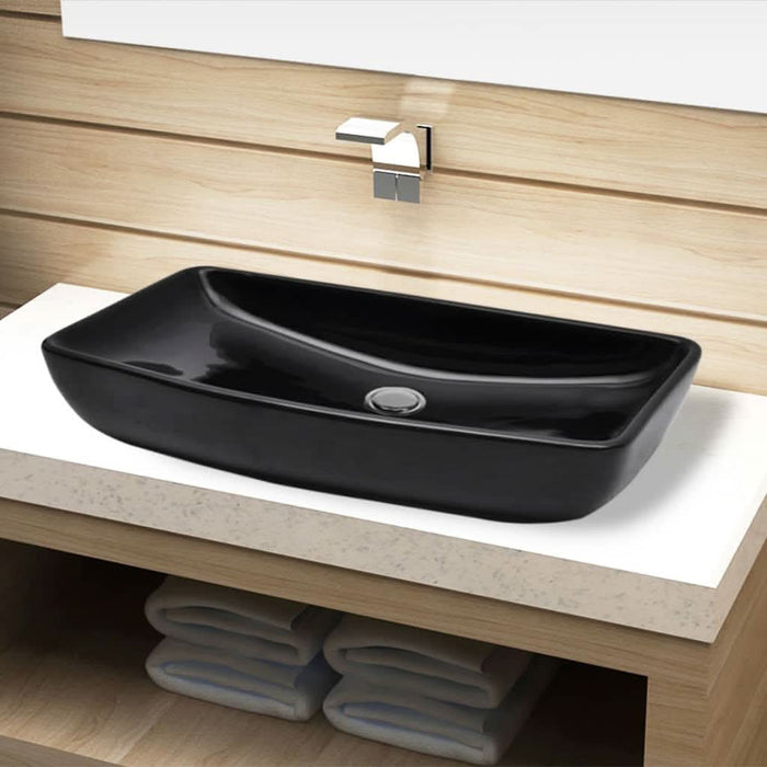 Chiuveta baie din ceramică, dreptunghiular, negru - WALTI WALTI