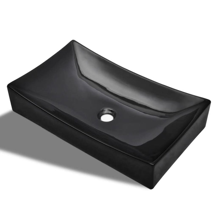 Chiuveta ceramică pentru baie, dreptunghiulară, negru - WALTI WALTI