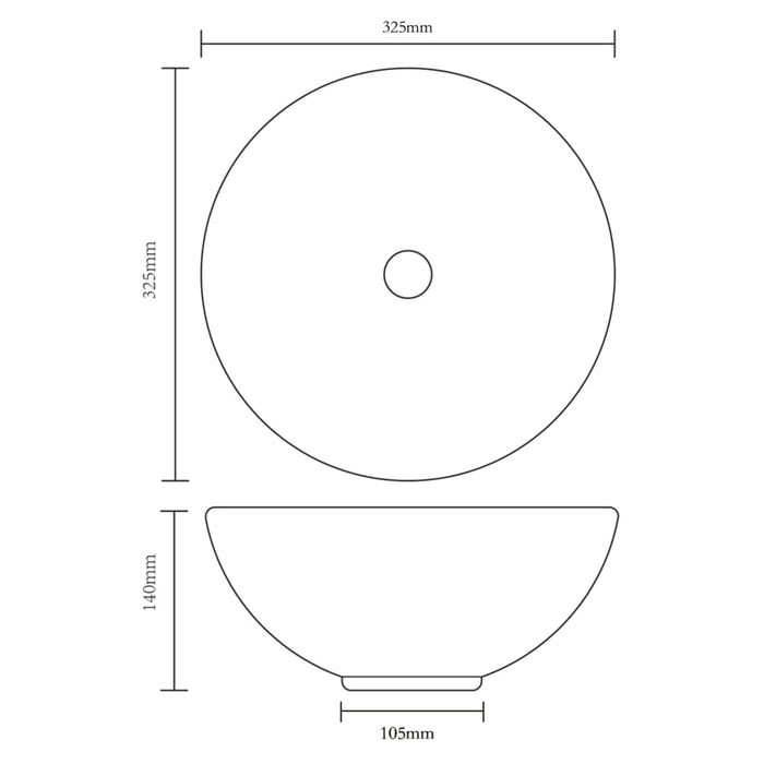 Chiuvetă ceramică pentru baie, rotundă, alb - WALTI WALTI