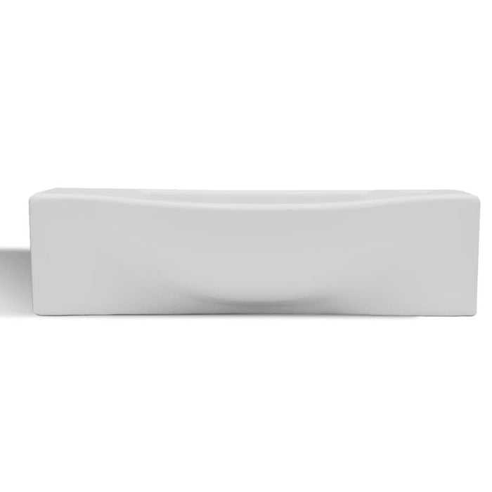 Chiuvetă de baie din ceramică, gaură pentru robinet și preaplin, alb - WALTI WALTI
