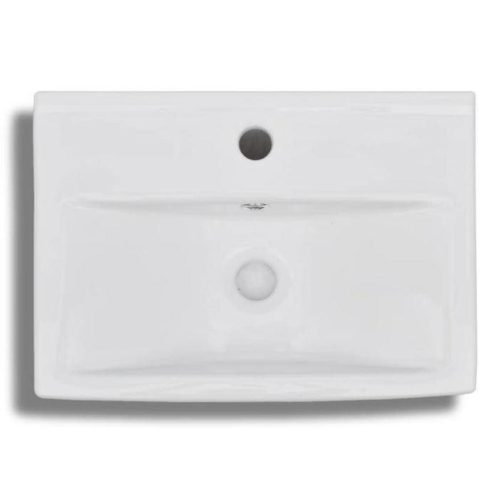 Chiuvetă baie alb ceramică dreptunghiular loc robinet/preaplin - WALTI WALTI