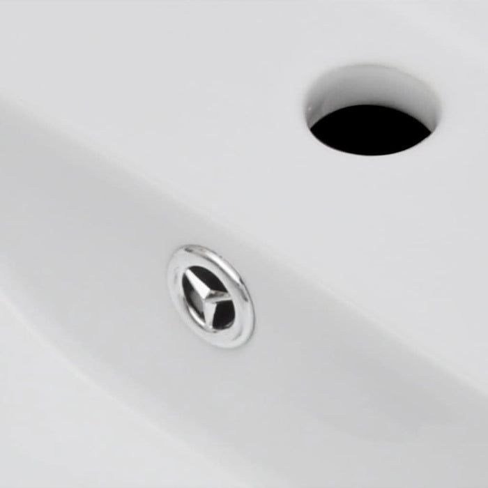 Chiuvetă baie alb ceramică dreptunghiular loc robinet/preaplin - WALTI WALTI