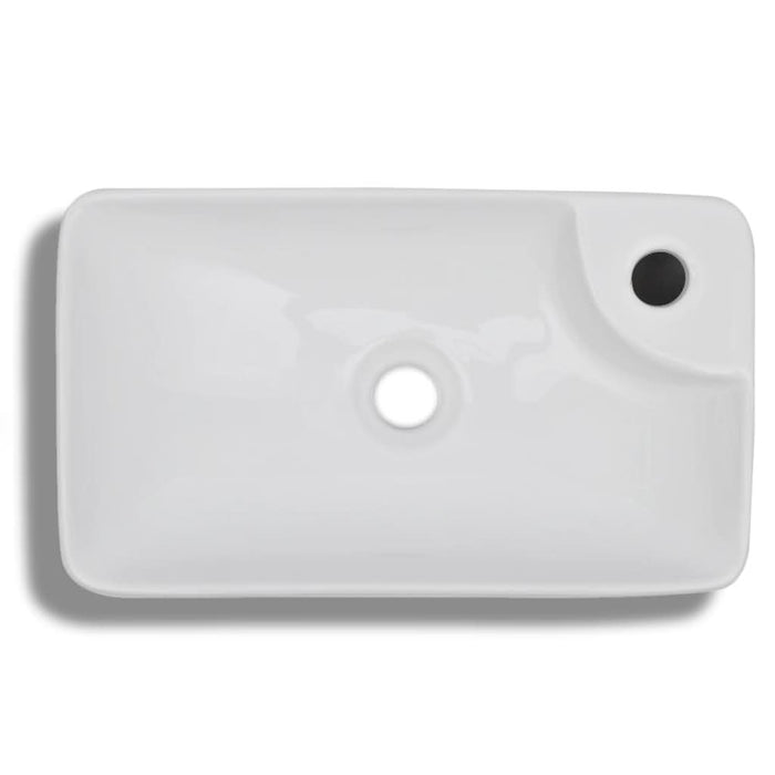 Chiuvetă de baie din ceramică, cu orificiu pentru robinet, alb - WALTI WALTI