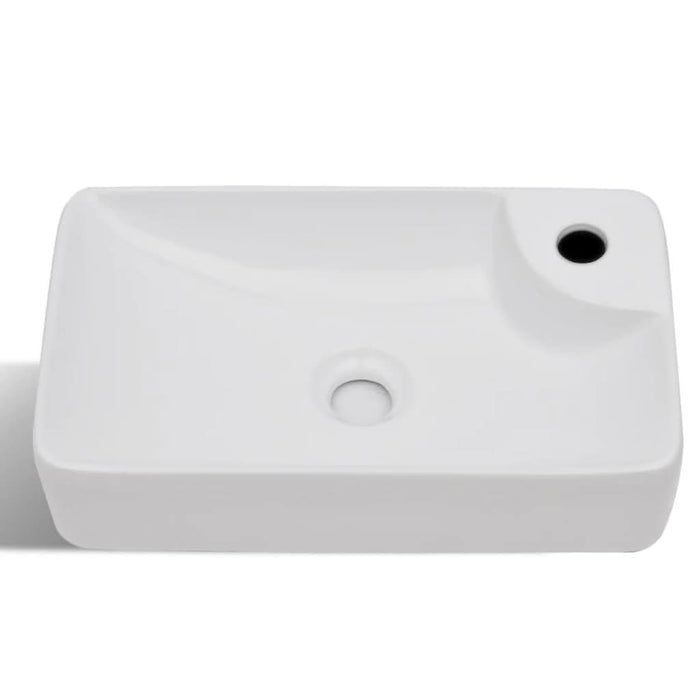 Chiuvetă de baie din ceramică, cu orificiu pentru robinet, alb - WALTI WALTI