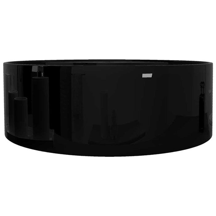 Bazin chiuvetă ceramică baie cu gaură robinet/preaplin, rotund, negru - WALTI WALTI