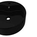 Bazin chiuvetă ceramică baie cu gaură robinet/preaplin, rotund, negru - WALTI WALTI