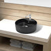 Bazin chiuvetă ceramică baie cu gaură robinet/preaplin, rotund, negru - WALTI WALTI