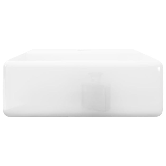 Chiuvetă de baie din ceramică cu orificiu pentru robinet, pătrat, alb - WALTI WALTI