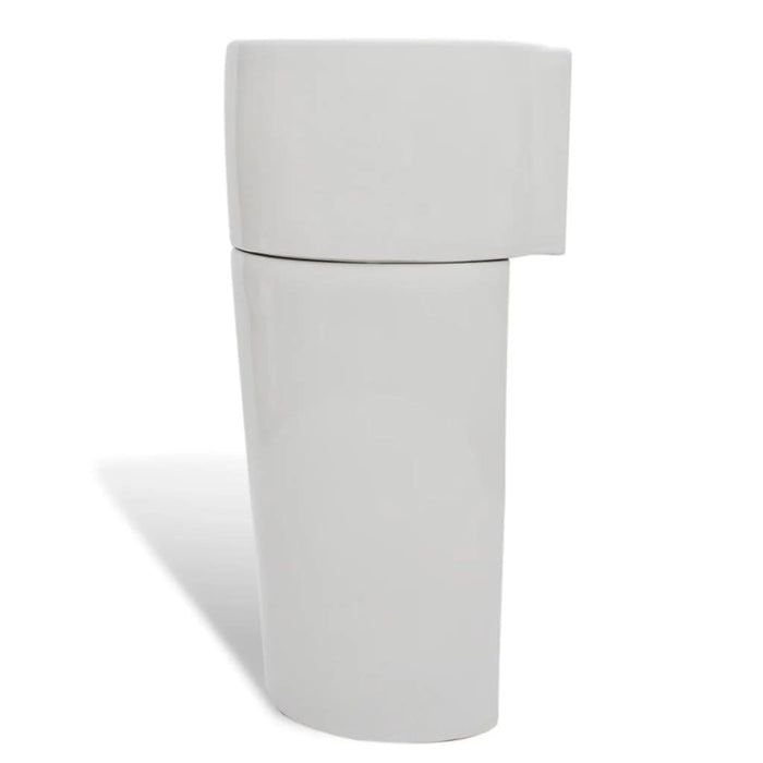Chiuvetă baie cu suport, orificiu robinet/preaplin,rotund,ceramică,alb - WALTI WALTI