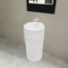 Chiuvetă baie cu suport, orificiu robinet/preaplin,rotund,ceramică,alb - WALTI WALTI