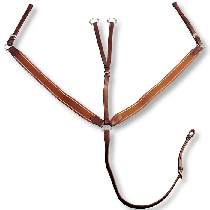 Pieptar din piele cu martingală elastic reglabil pentru cai Cob, maro WALTI