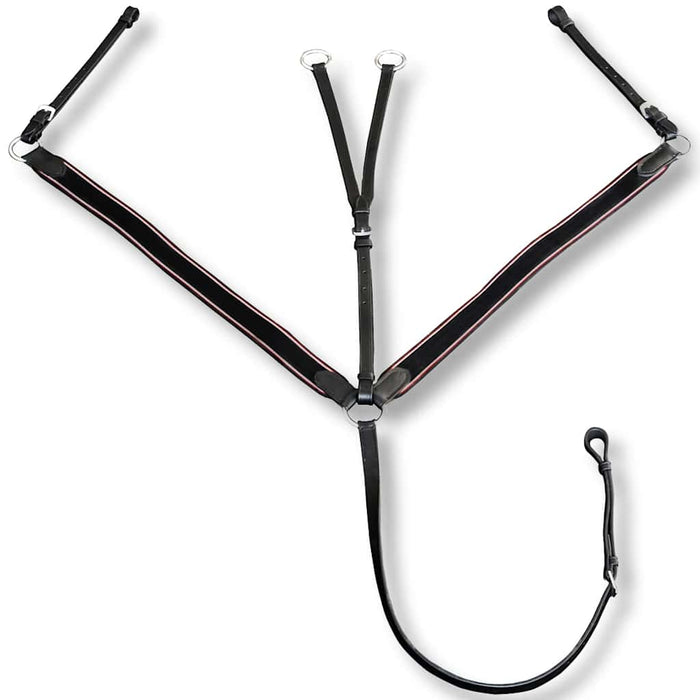 Pieptar din piele elastic reglabil cu martingală, negru, full WALTI