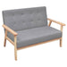 Canapea cu 2 locuri, gri deschis, material textil - WALTI WALTI