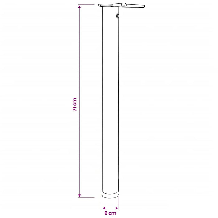 242136 4 Height Adjustable Table Legs Brushed Nickel 710 mm - WALTI WALTI