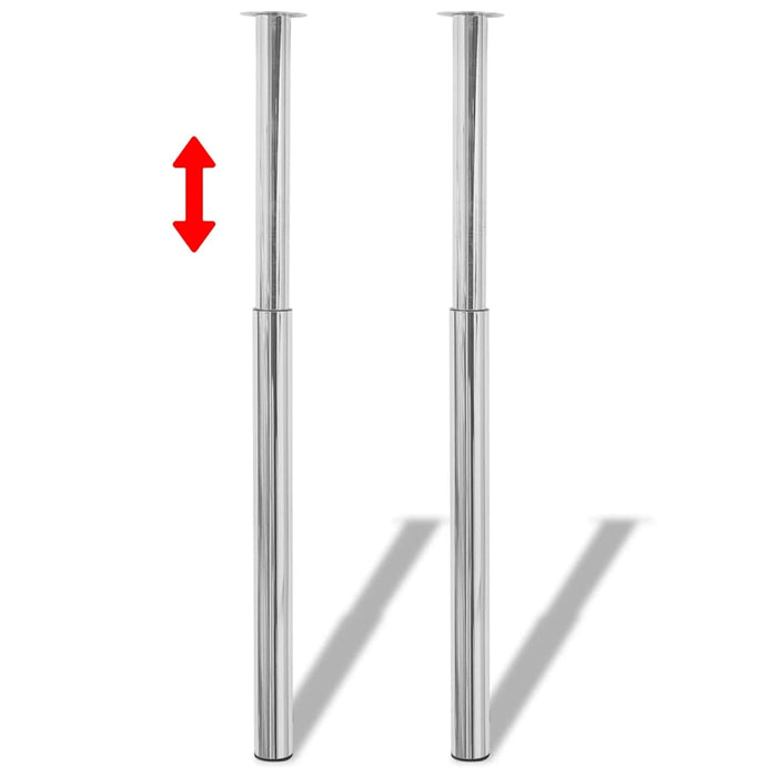 Picioare telescopice de masă cromate, 2 buc., 710 mm-1100 mm - WALTI WALTI