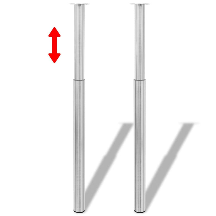 Picioare telescopice de masă, 2 buc., oțel inoxidabil, 710 mm-1100 mm WALTI