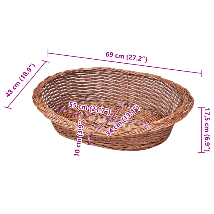 Coș/Pătuț de răchită pentru câini/animale de casă, 69 cm, natural WALTI