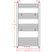 Radiator port-prosop încălzire centrală baie, drept, gri, 600x1160 mm - WALTI WALTI