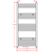 Radiator port-prosop încălzire centrală, curbat, negru, 500 x 1160 mm - WALTI WALTI