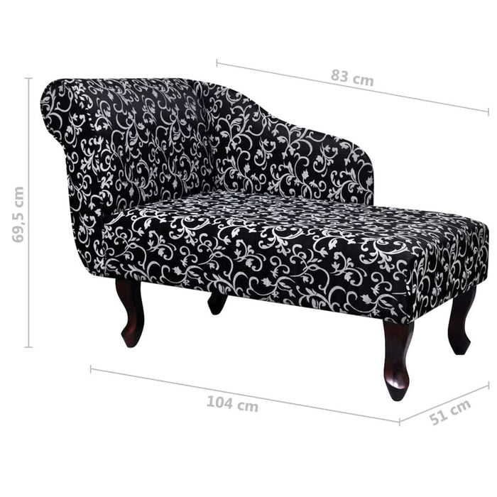 Șezlong, negru și alb, material textil - WALTI WALTI