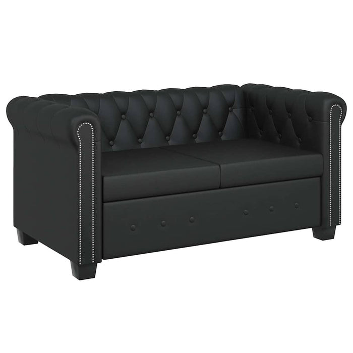 Canapea Chesterfield cu 2 locuri, piele artificială, negru - WALTI WALTI