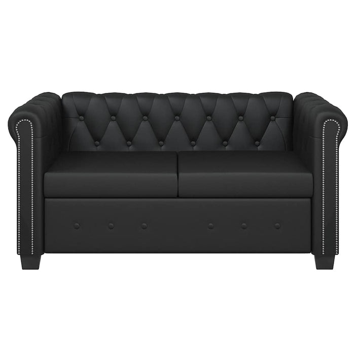 Canapea Chesterfield cu 2 locuri, piele artificială, negru - WALTI WALTI