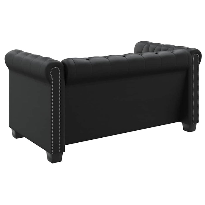 Canapea Chesterfield cu 2 locuri, piele artificială, negru - WALTI WALTI