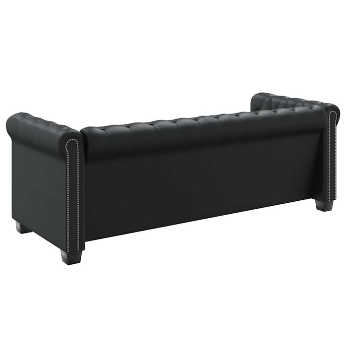 Canapea Chesterfield cu 3 locuri, piele artificială, negru - WALTI WALTI