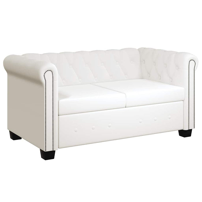 Canapea Chesterfield cu 2 locuri, piele artificială, alb - WALTI WALTI