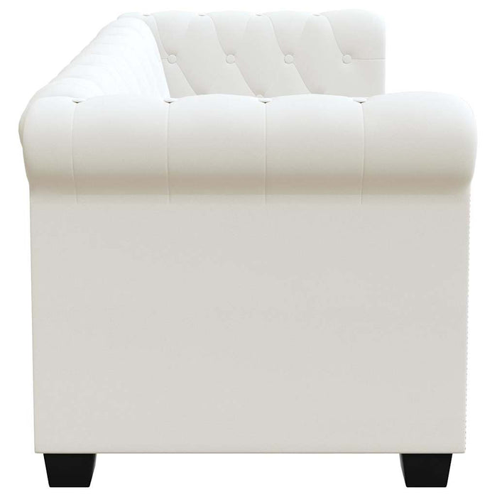 Canapea Chesterfield cu 2 locuri, piele artificială, alb - WALTI WALTI