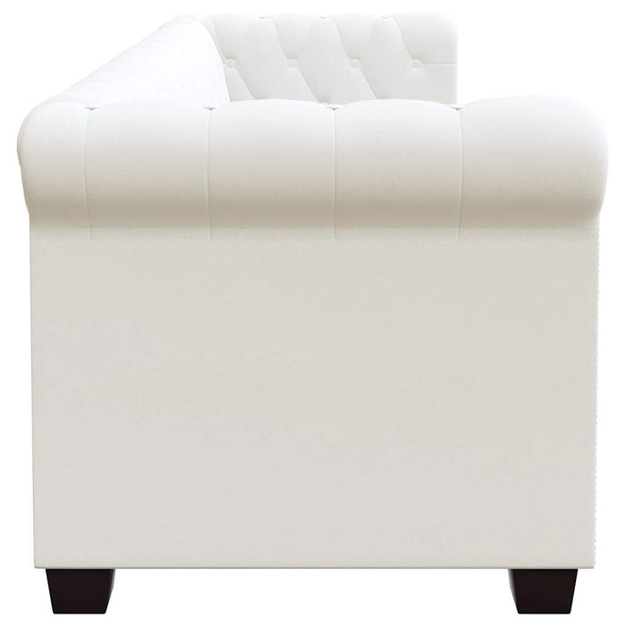Canapea Chesterfield cu 3 locuri, piele artificială, alb - WALTI WALTI