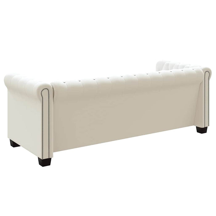 Canapea Chesterfield cu 3 locuri, piele artificială, alb - WALTI WALTI