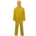 Costum de ploaie impermeabil cu glugă, XL, galben, 2 piese - WALTI WALTI