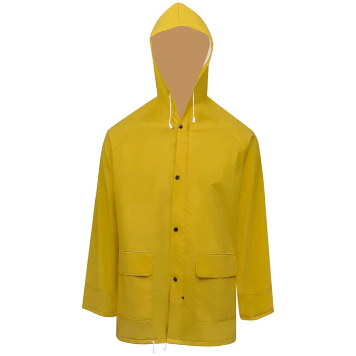 Costum de ploaie impermeabil cu glugă, XL, galben, 2 piese - WALTI WALTI