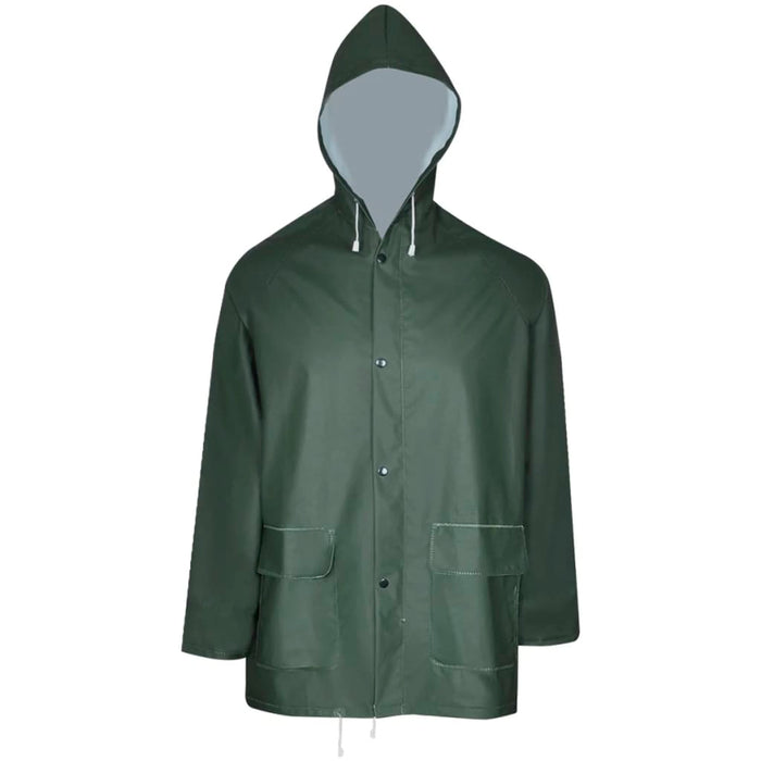 Costum de ploaie impermeabil cu glugă, mărime XXL verde 2 piese WALTI
