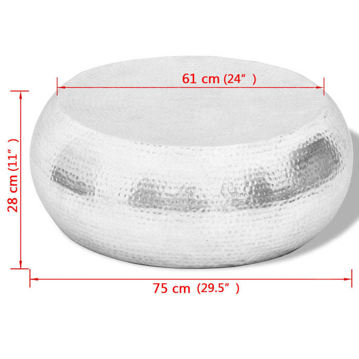 Măsuță de cafea din aluminiu bătut la ciocan, argintiu - WALTI WALTI