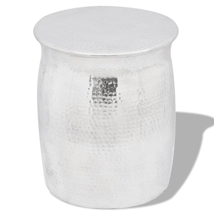 Scaun/Masă laterală din aluminiu bătut la ciocan, argintiu WALTI