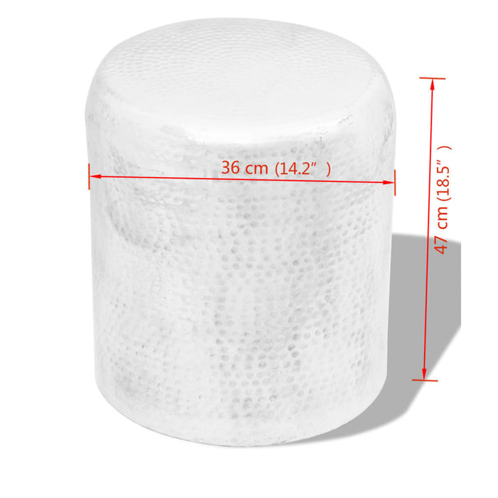 Scaun/Masă laterală din aluminiu bătut la ciocan, argintiu - WALTI WALTI