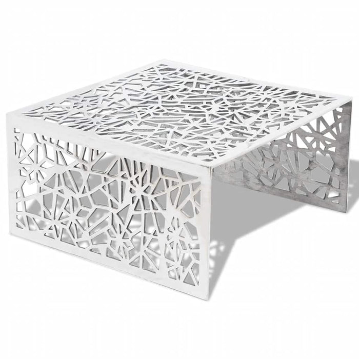 Măsuță de cafea cu design geometric, argintiu, aluminiu - WALTI WALTI