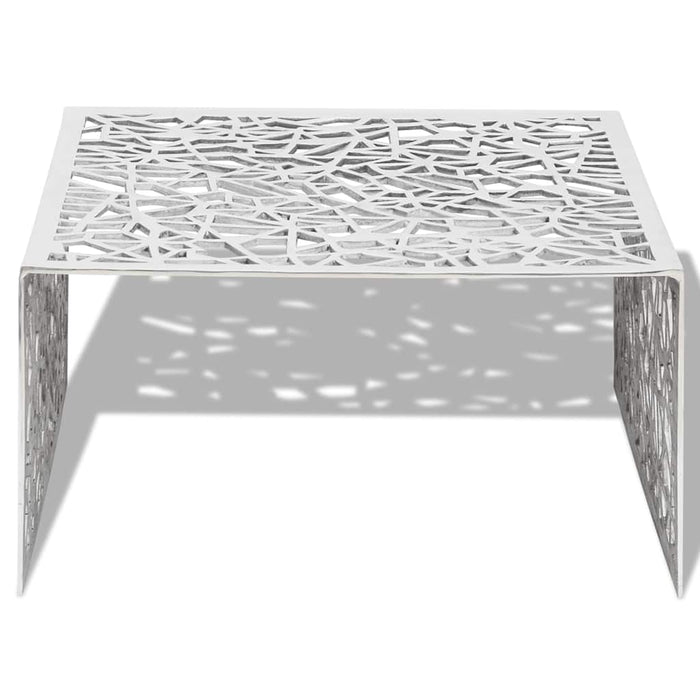 Măsuță de cafea cu design geometric, argintiu, aluminiu - WALTI WALTI